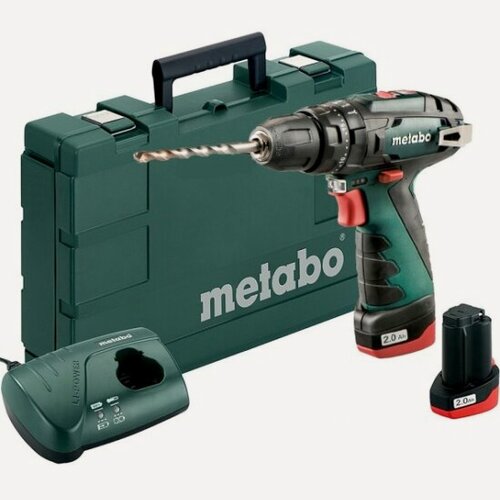 Изображение товара Дрель-шуруповерт аккумуляторная ударная Metabo PowerMaxx SB Basic (600385500), 2 АКБ, быстрая ЗУ, кейс