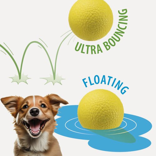 Изображение товара Игрушка мяч для собак Ferplast CHEWA BOING M сверхлёгкий и прочный, плавающий, 6,3 см (желтый)