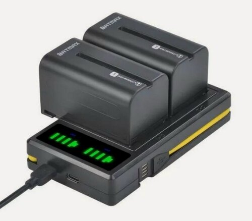 Изображение товара Аккумулятор Batmax NP-F750 - 2 шт 5600mA и зарядное устройство на два аккумулятора