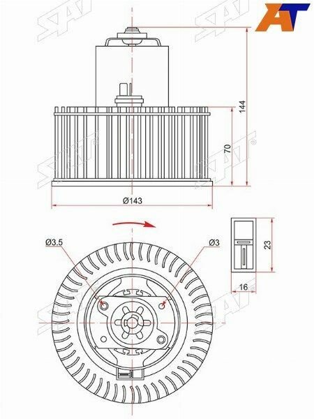 . SAT Мотор печки (отопителя салона) для Nissan Almera 00-06 / Primera 01-08 / Bluebird Sylphy 00-05
