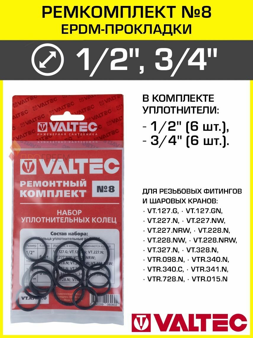 Уплотнительные кольца под резьбу 1/2