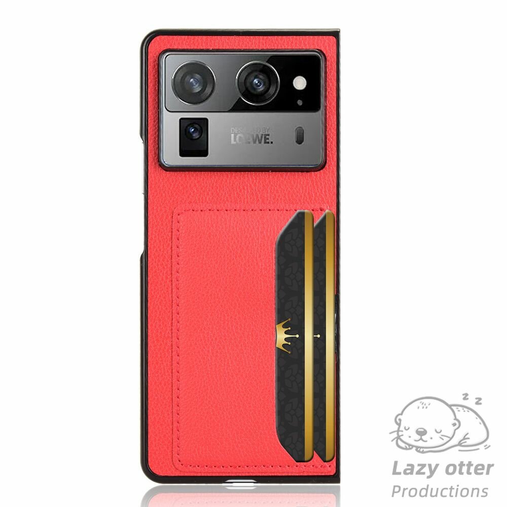 Чехол для Tecno Phantom V Fold 2, изготовленный из искусственной кожи, с карманом для банковской карты — фото 1