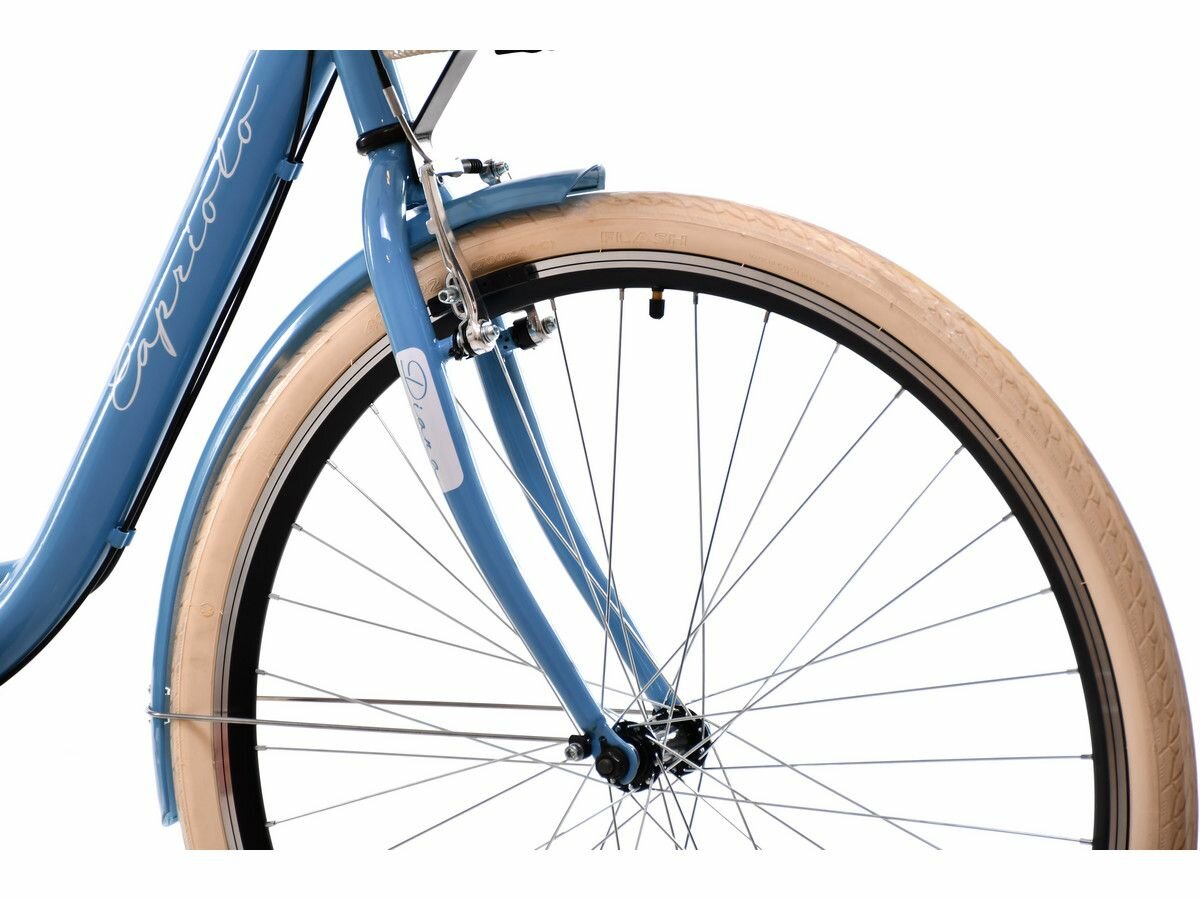 Велосипед CAPRIOLO CITY DIANA STEEL (1 X 6), рама сталь 18'', колёса 28'' (сапфирово-синий (матовый) - белый), Синий - фото №4