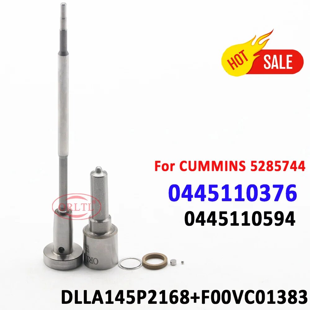 0445110376 0445110594 Ремкомплекты дизельных форсунок DLLA145P2168 0433172168 Клапан F00VC01383 для CUMMINS 5285744 ISF2.8-Firefox, 0445110594