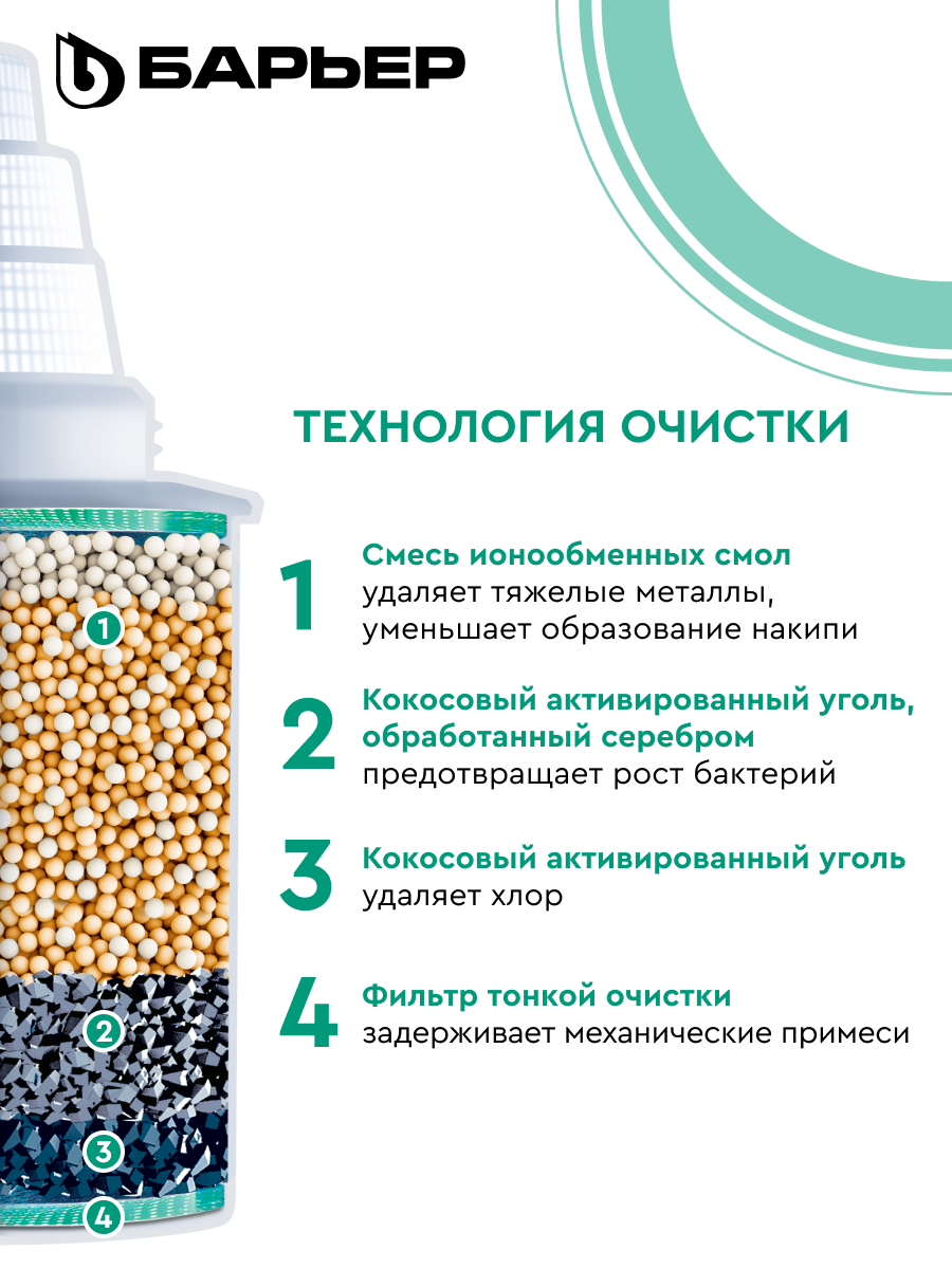 БАРЬЕР Жесткость х2, комплект кассет для фильтров-кувшинов, двойная защита от накипи, 2 штуки — фото 1