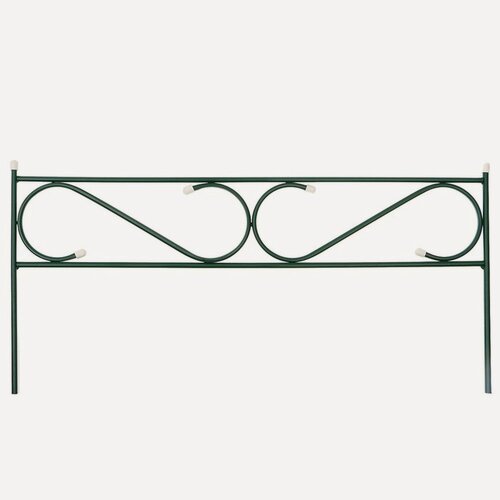Изображение товара Ограждение декоративное, 37 × 410 см, 5 секций, с заглушками, металл, зелёное, «Узкий»