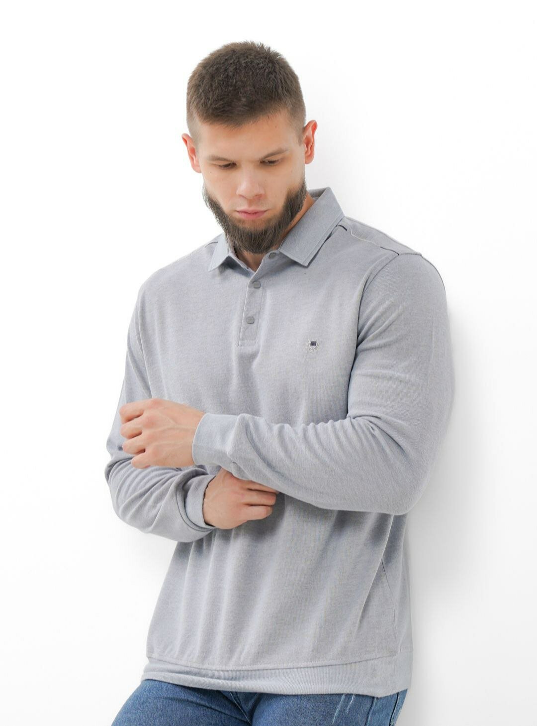 Поло, 1 шт., размер 52, серый 1 — фото 1