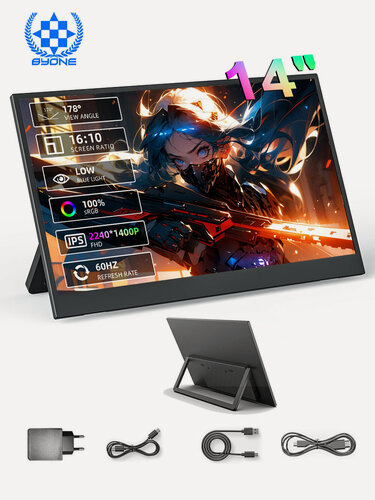 Изображение товара Byone Портативный монитор BYONE , 14", 2240*1400, IPS, USB-порт HDIM