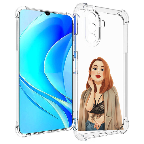 Чехол MyPads девушка-в-кружевном-2 для Huawei Nova Y70 / Nova Y70 Plus (MGA-LX9N) / Huawei Enjoy 50 задняя-панель-накладка-бампер чехол mypads кадилак cadillac 2 для huawei nova y70 nova y70 plus mga lx9n huawei enjoy 50 задняя панель накладка бампер