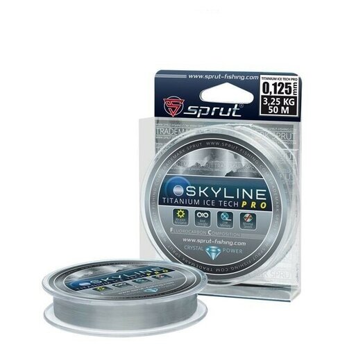 Леска SPRUT Skyline Fluorocarbon Composition IceTech PRO Titanium 0.305 50м