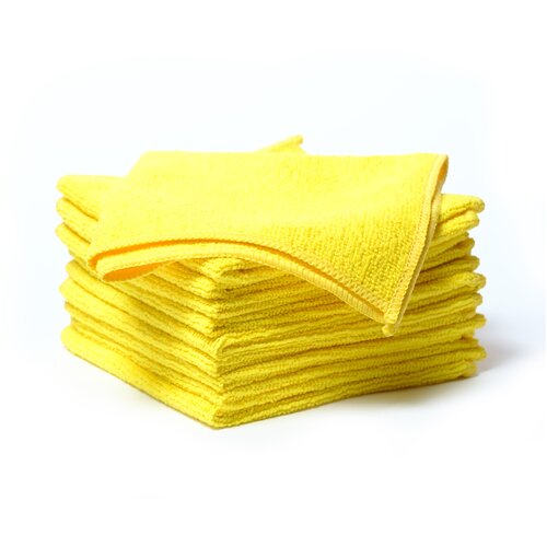 Салфетка для любых поверхностей, микрофибра 30х30 см, цвет желтый, 10 шт.
