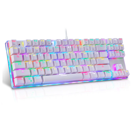 Клавиатура Motospeed K87S RGB Outemu Red, белый, английская