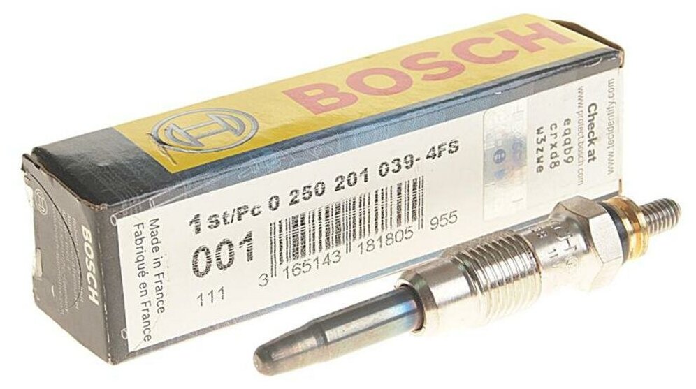 Свеча накаливания Bosch 0250201039 / 1шт.