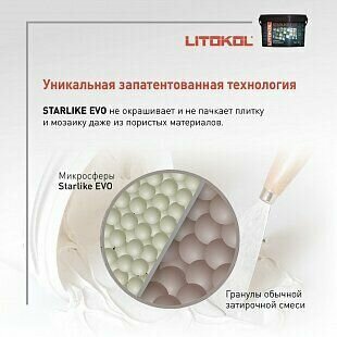 Затирка для плитки двухкомпонентная на эпоксидной основе Litokol Starlike EVO (2,5кг) S.140 nero grafite - фотография № 15