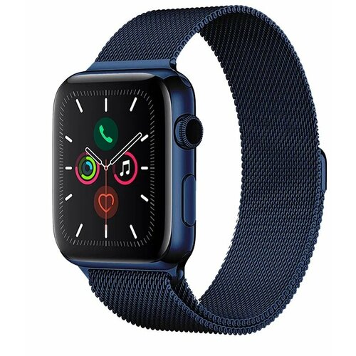 Ремешок для часов Apple Watch Миланская петля, размер 42/44/45/49мм, темно-синий (Midnight blue)