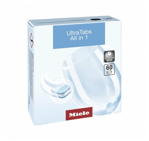 Miele Ultra Tabs - таблетки для посудомоечных машин с энзимами и без фосфатов, 60 шт