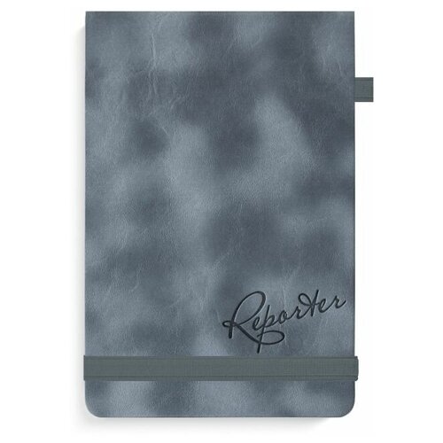 Записная книжка 130x200 мм арт50195 15 жатка серо-голубой кожзам 96л твёрдый переплёт тонированный офсет 70 гм2 блинтовое тиснение печать в одну краску линия печать форзаца без печати ниткошвейный закладка нет ПЭТ-пакет 731₽