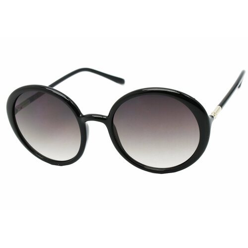 Солнцезащитные очки Megapolis, круглые, с защитой от УФ, градиентные, для женщин, черный