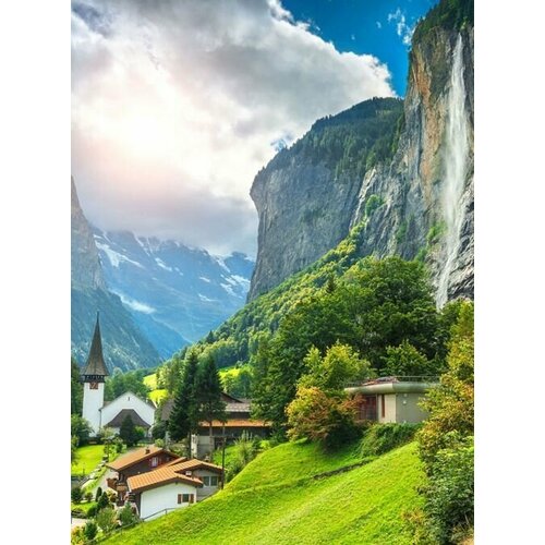 Моющиеся виниловые фотообои Горы. Лаутербруннен, 200х270 см
