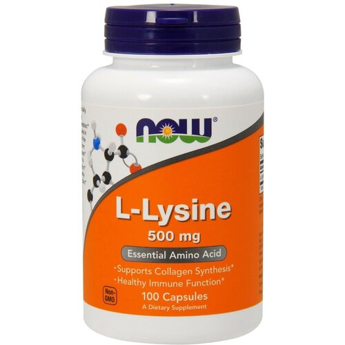 Аминокислота NOW L-Lysine 500 mg, нейтральный, 100 шт. lysine 500 mg 100 caps mxl
