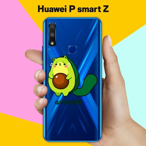 Силиконовый чехол Авокадо-кот на Huawei P smart Z силиконовый чехол кот в очках на huawei p smart z