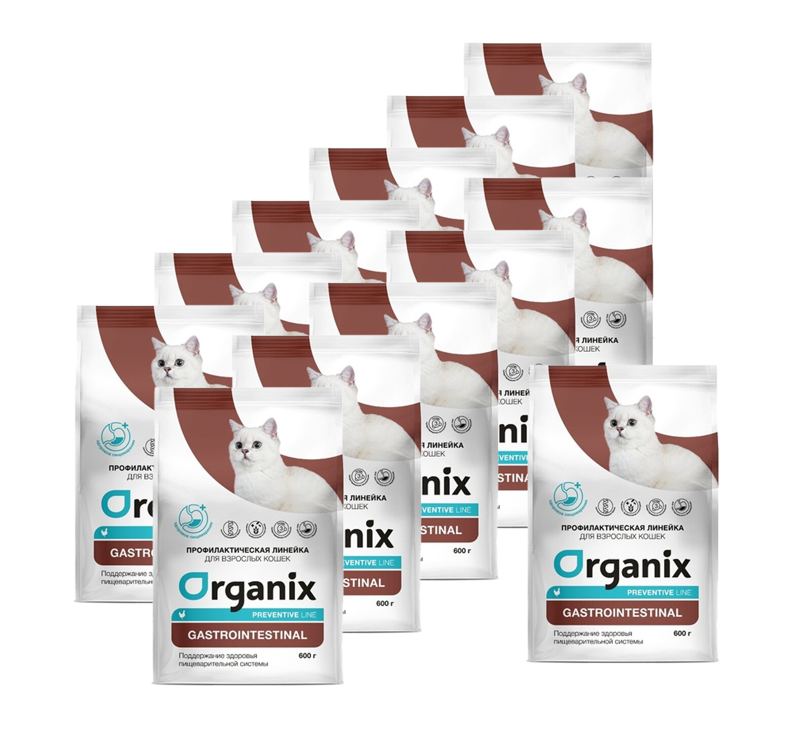 Organix Gastrointestinal сухой корм для кошек "Поддержание здоровья пищеварительной системы" 600 г х 12шт.