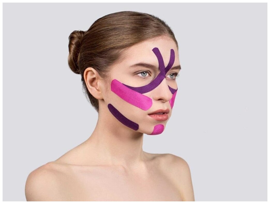 Тейп для шеи от морщин схема