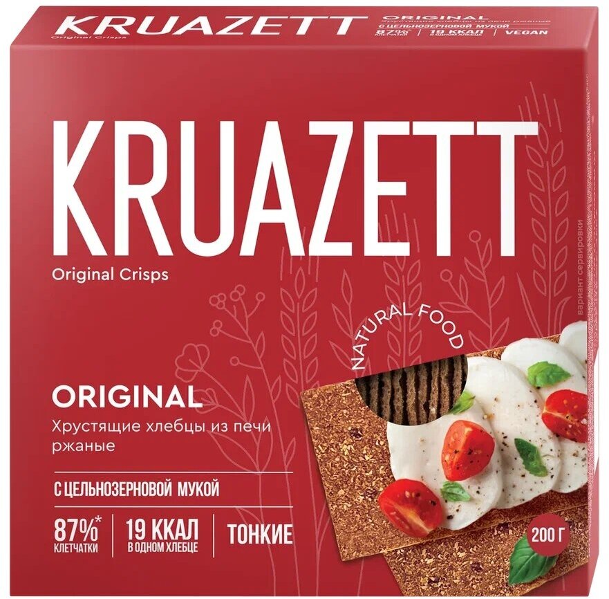 Хлебцы ржаные тонкие Kruazett, 2 штуки по 200г.