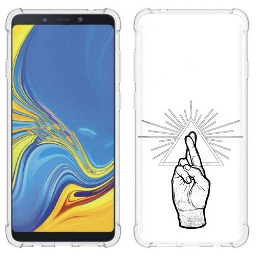 Чехол задняя-панель-накладка-бампер MyPads черно белая рука для Samsung Galaxy A9 (2018) SM-A920F/Samsung Galaxy A9s противоударный