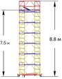 Передвижная строительная вышка-тура ВСП 250-1.0х2.0 (8.8 м)