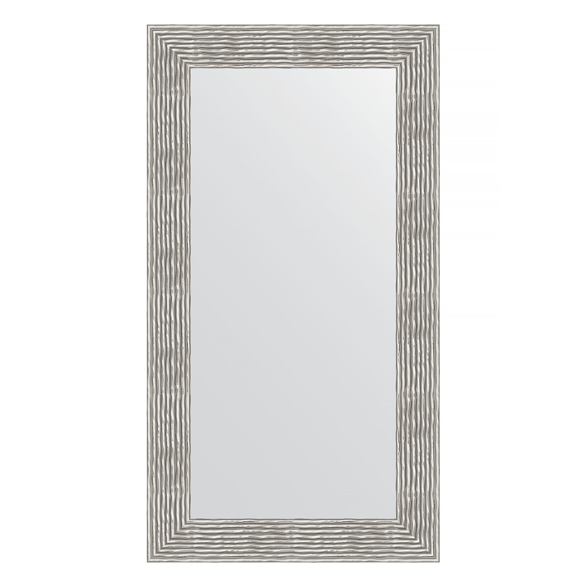 Зеркало настенное EVOFORM в багетной раме волна хром, 60х110 см, для гостиной, прихожей, кабинета, спальни и ванной комнаты, BY 3089