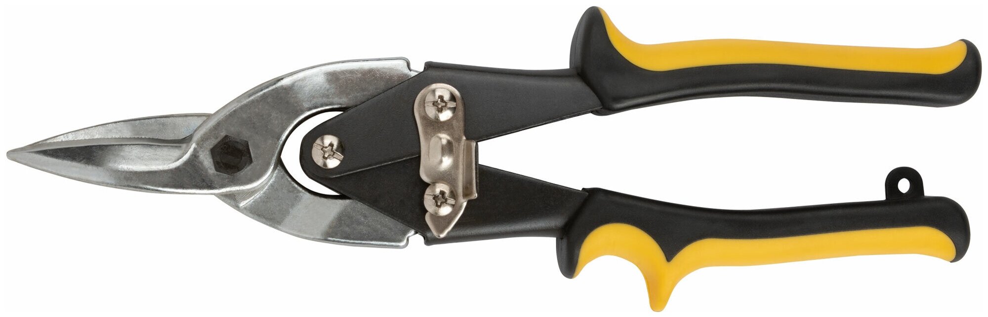 Ножницы по металлу "Aviation" усиленные, прорезиненные ручки, прямые 250 мм FIT 41470