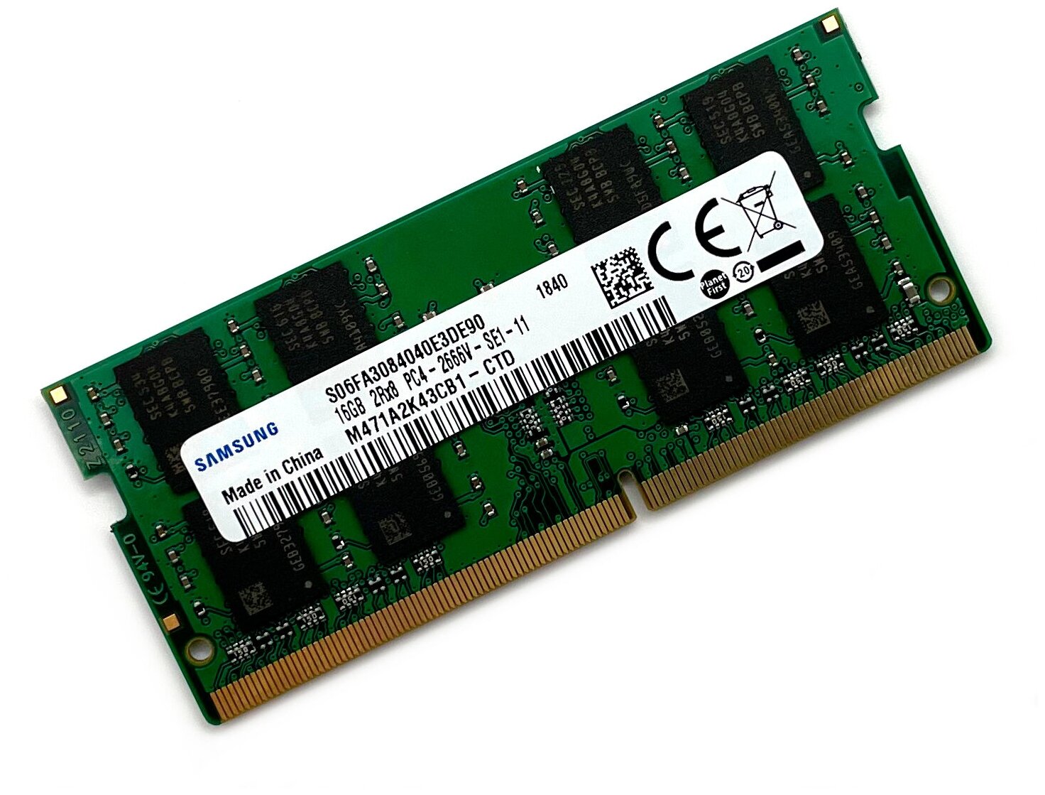 Оперативная память DDR4 16Gb 2666 Mhz Samsung M471A2K43CB1-CTD PC4-2666V So-Dimm для ноутбука