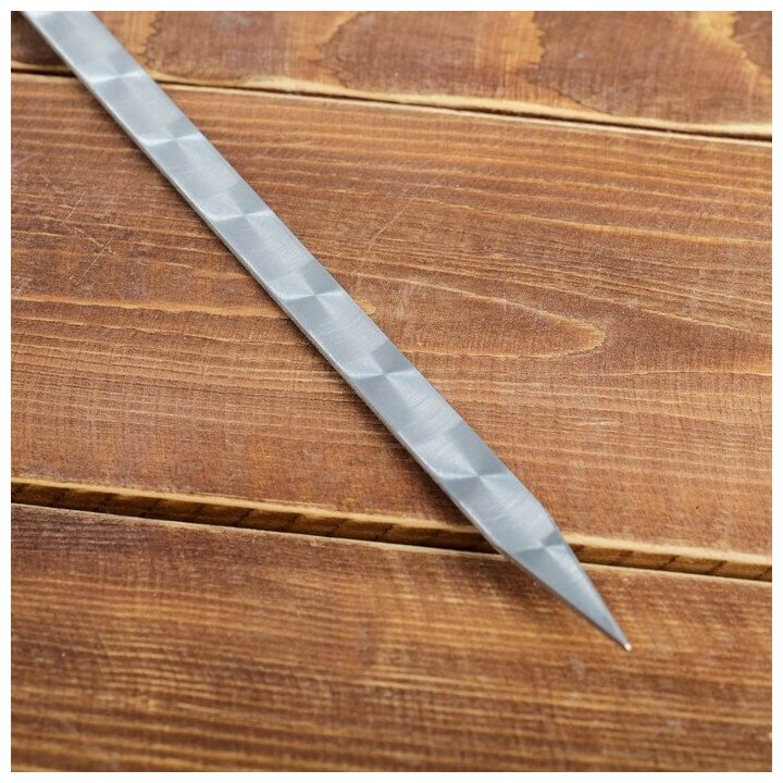Шампур узбекский 69см, деревянная ручка, (рабочая часть 50см,сталь 2мм), с узором - фотография № 2