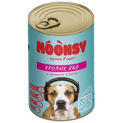 MOONSY кролик R &B для взрослых собак с кроликом и рисом в соусе (415 гр х 12 шт)