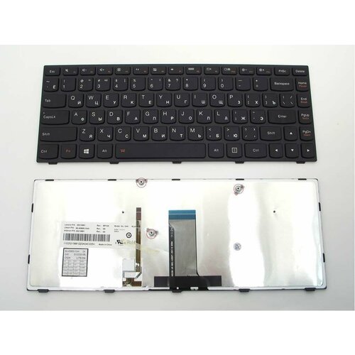 клавиатура для ноутбука lenovo ideapad 100 14 черная Клавиатура для ноутбука Lenovo IdeaPad Flex 2-14, G40-30, G40-70 черная, рамка черная, с подсветкой