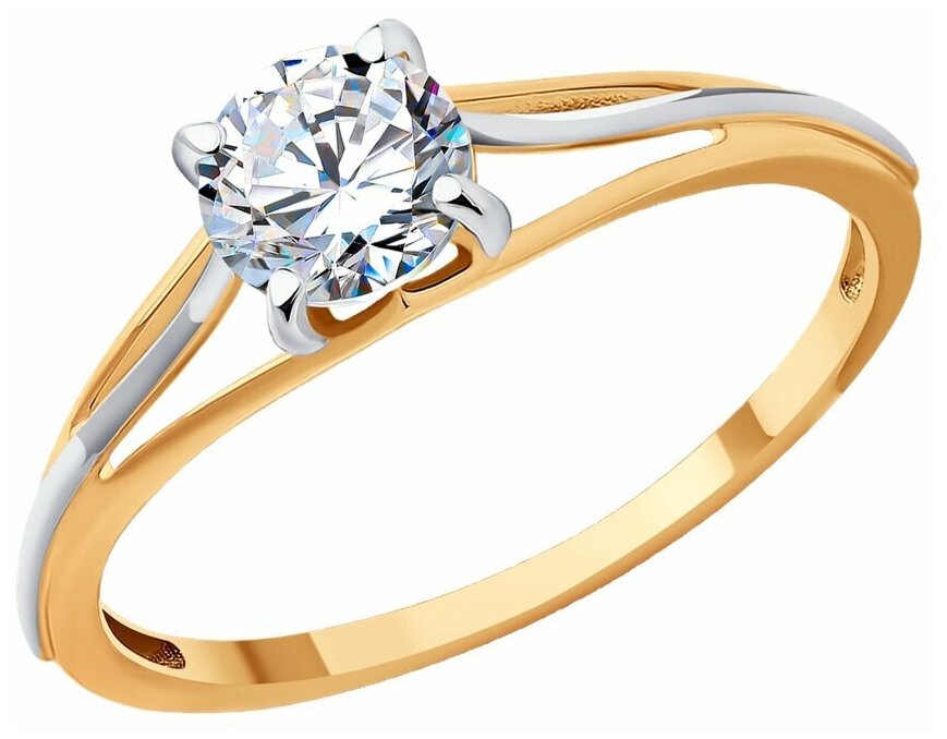 Кольцо Diamant, красное золото, 585 проба, фианит