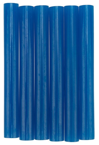 Набор синих экологичных клеевых стержней (100 мм - 11 мм), в упаковке 6 штук