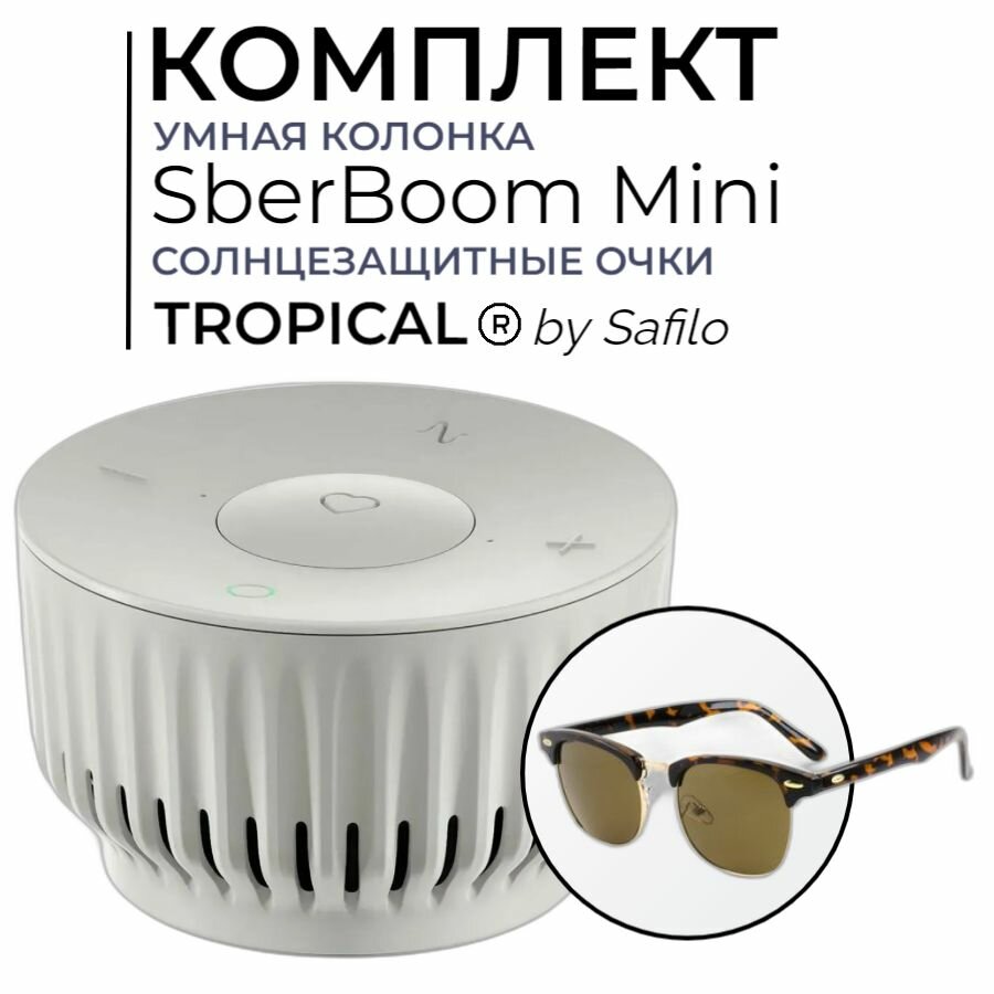 Комплект Умная колонка SberBoom Mini с виртуальным ассистентом Салют + Очки TROPICAL MANGO
