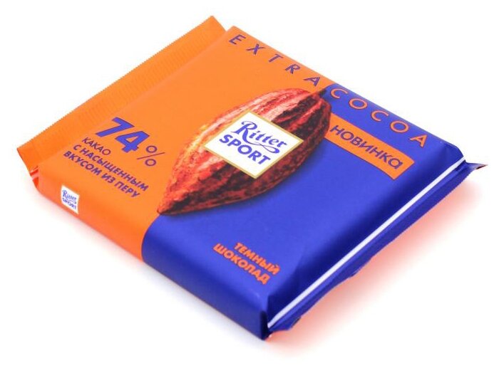 Шок. Ritter Sport EXTRA COCOA темный 74проц какао 100г - фотография № 2