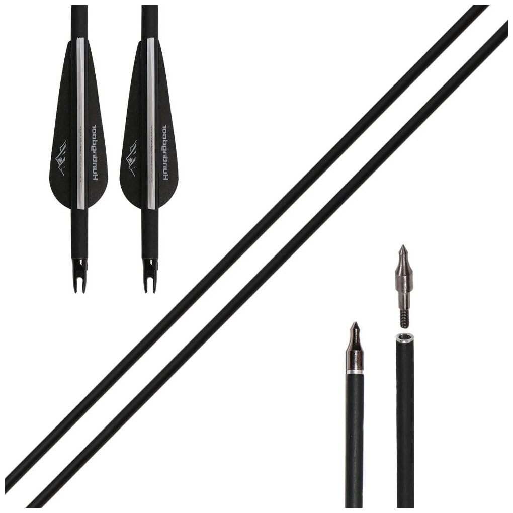 Карбоновые стрелы для стрельбы из лука 31.5" 500 ID 6,2 мм, оперение 3