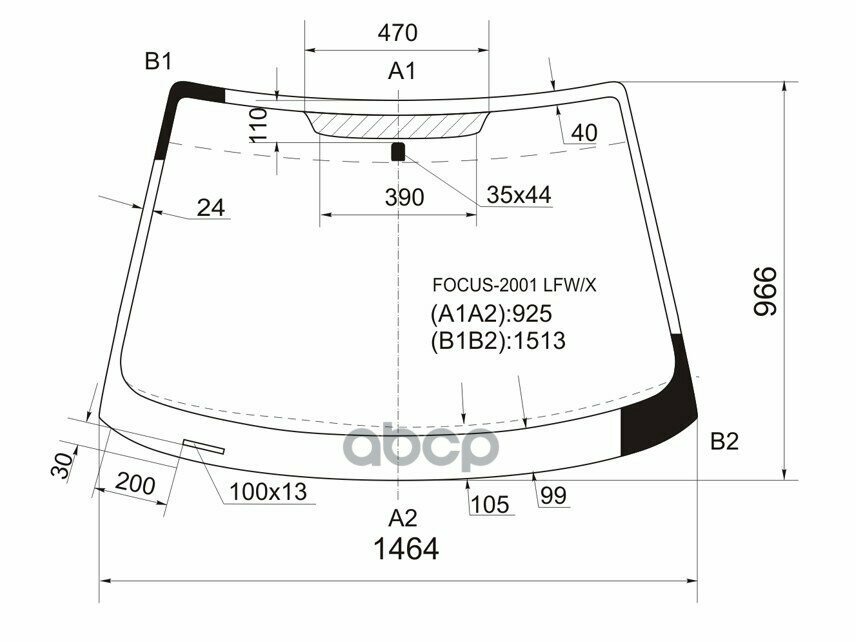 Стекло Лобовое Ford Focus 98-04 XYG арт. FOCUS-2001 LFW/X