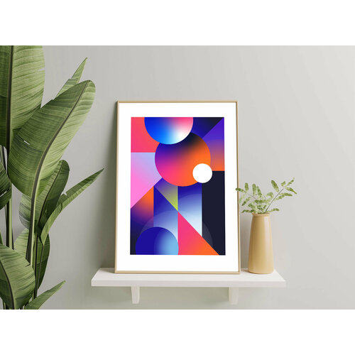 Постер A3 «Geometrica» для интерьера / Интерьерный плакат на стену. Абстракция. Без рамы. Размер: 29 x 42 см