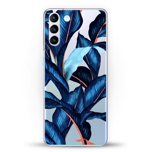 фото Силиконовый чехол синие листья на samsung galaxy s21+ andy & paul