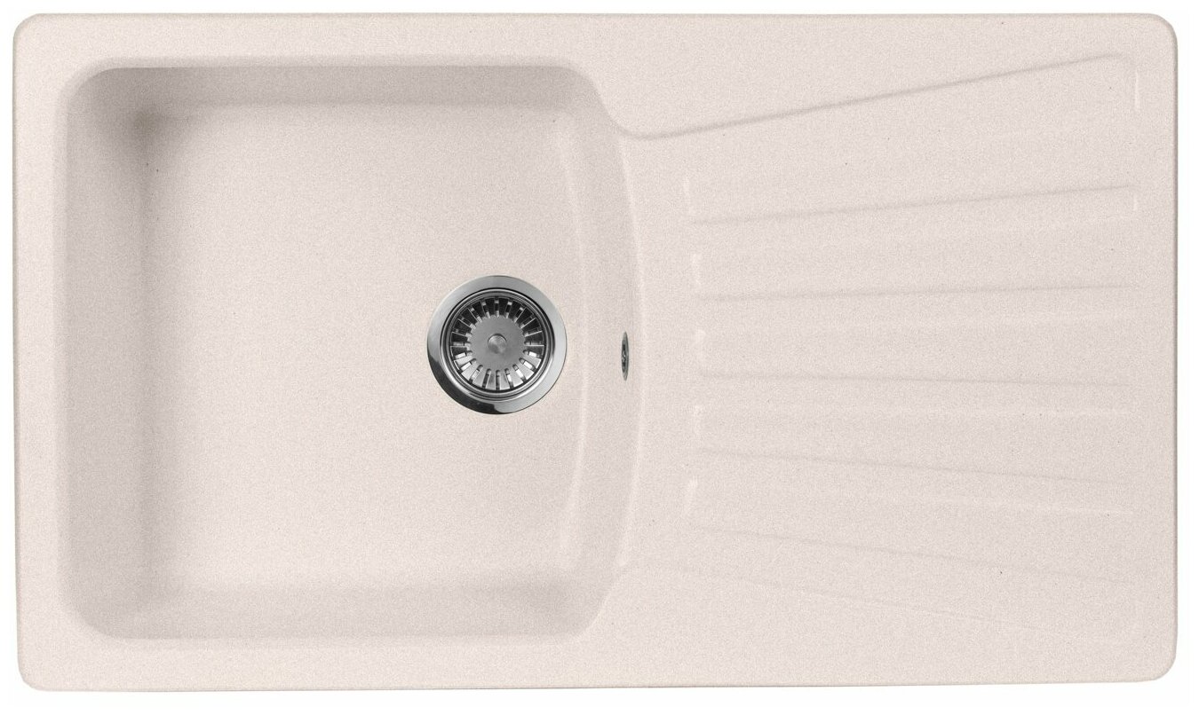Кухонная мойка AquaGranitEx светло-розовая M-12 квадратная с крылом /311