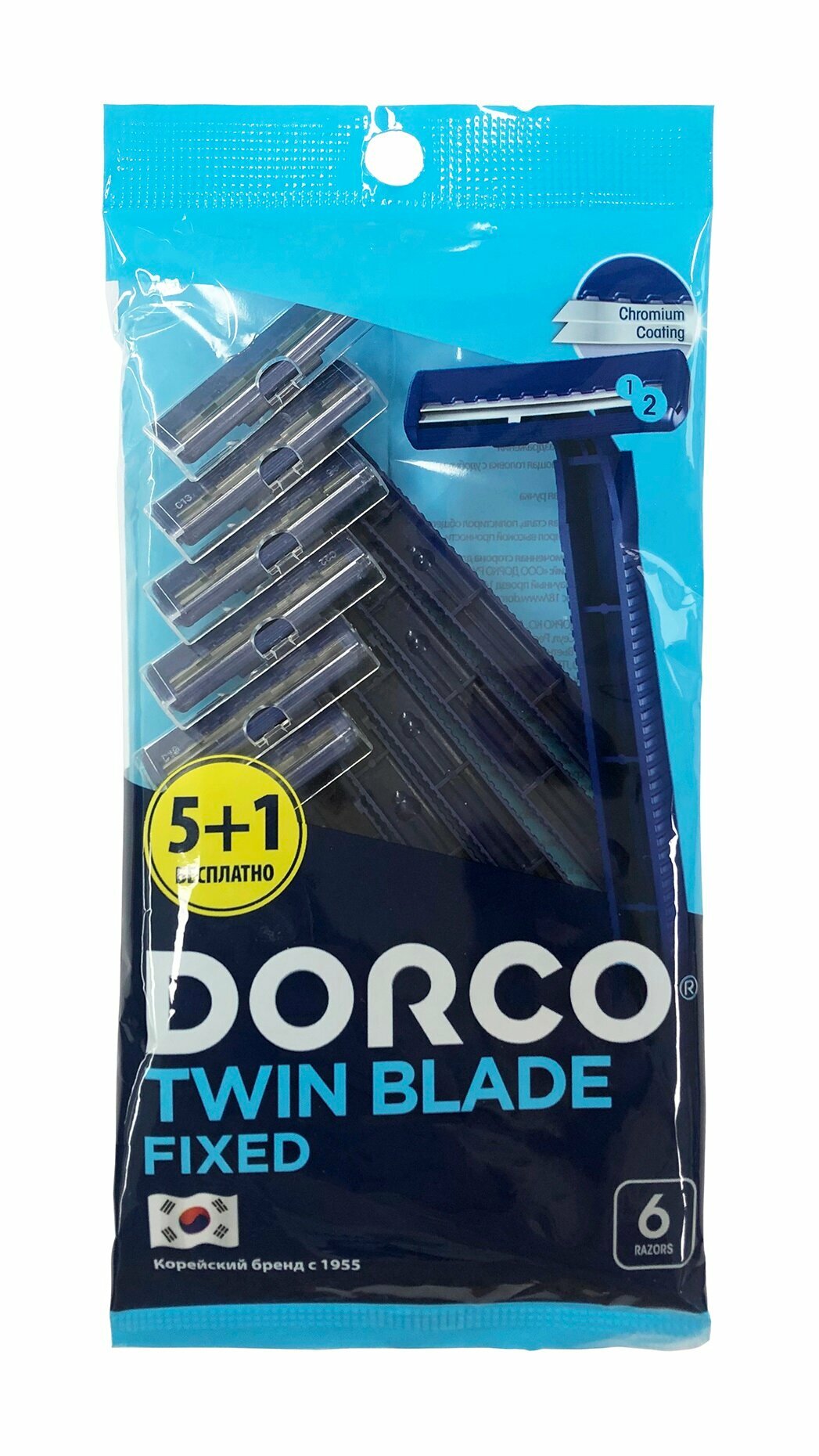 DORCO Cтанки для бритья одноразовые Dorco 2, 6 шт.