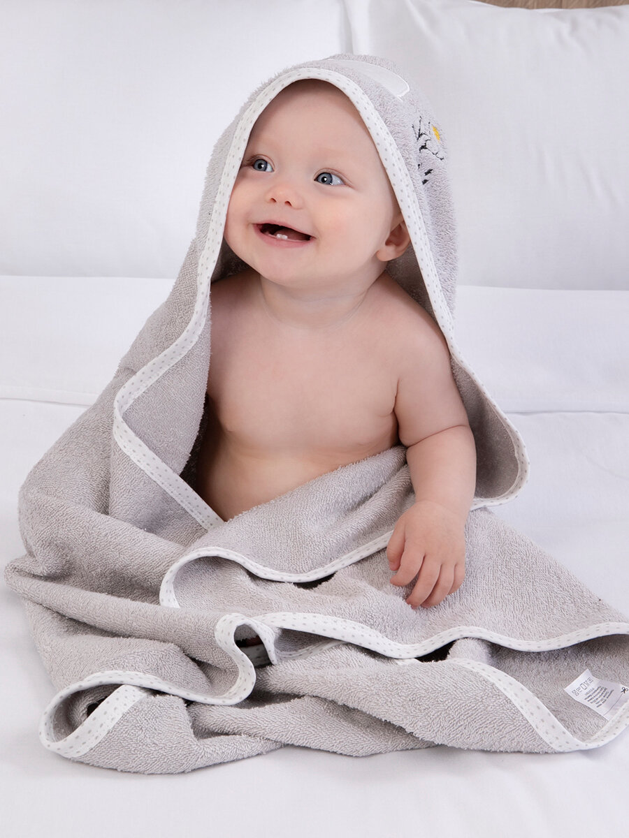 Полотенце детское с капюшоном 80x80 см для новорожденного - фотография № 7