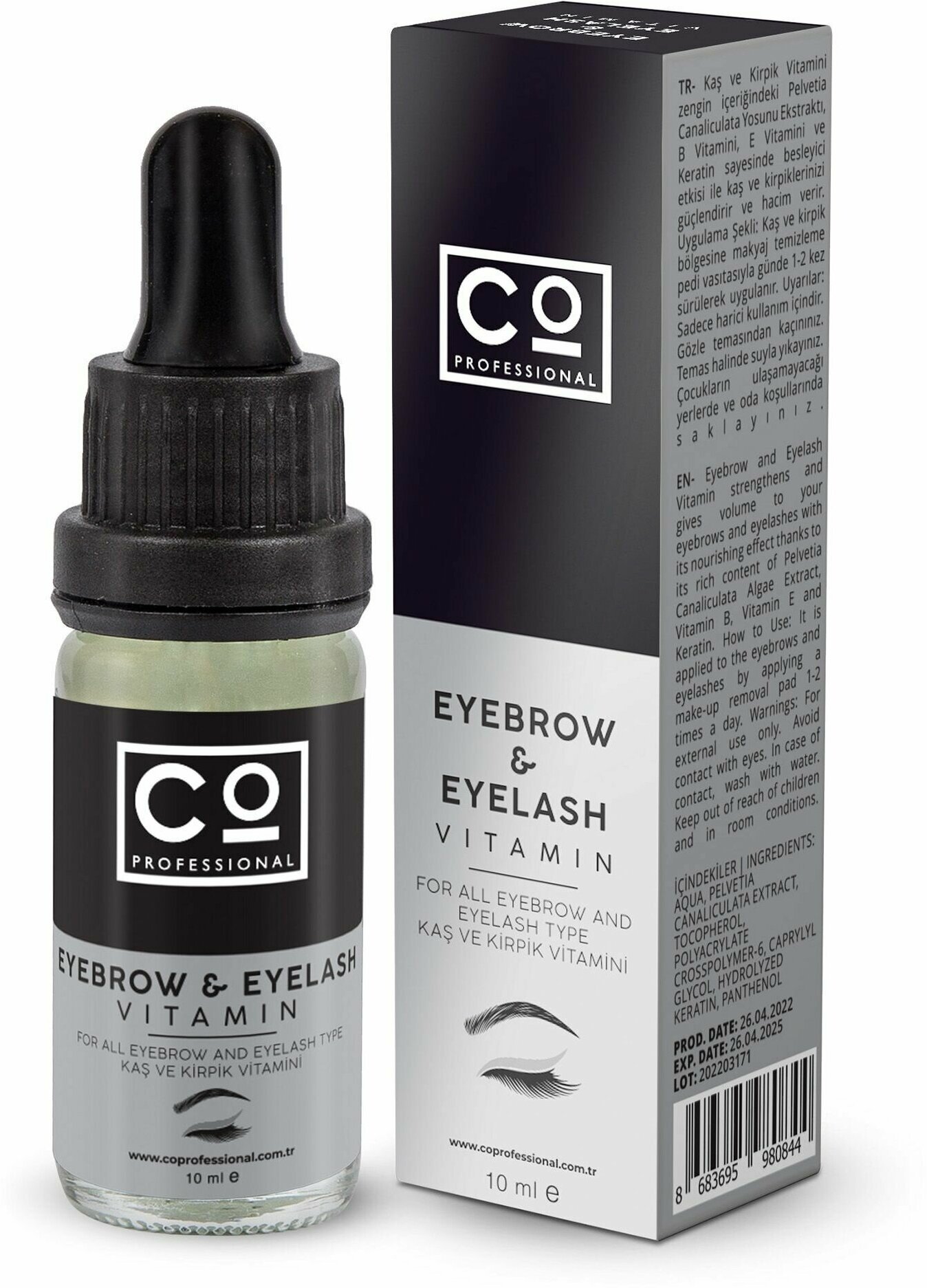 Сыворотка для роста бровей и ресниц CO PROFESSIONAL Eyebrow and Eyelash Vitamin, 10 мл