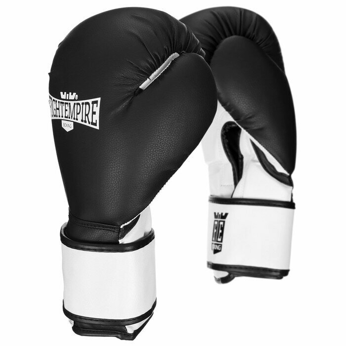 FIGHT EMPIRE Перчатки боксёрские FIGHT EMPIRE, SPARTACUS, чёрно-белые, размер 16 oz