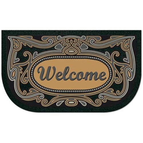Коврик придверный от грязи и влаги 68х40см Добро пожаловать, цвет темно-коричневый